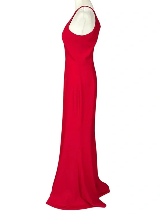 Dress the Population Iris Slit Crepe Gown Floor Length Red Size Medium - Picture 5 of 15